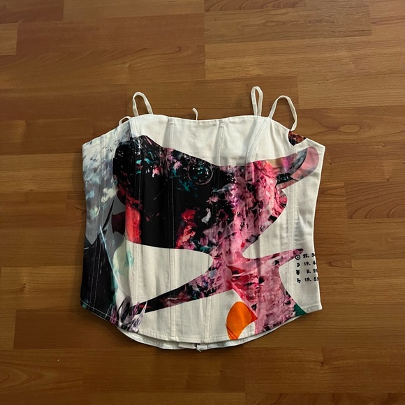 Medium MIAOU X Urban Outfitters UO Exclusive Denim Perri Corset - Picture 3 of 6